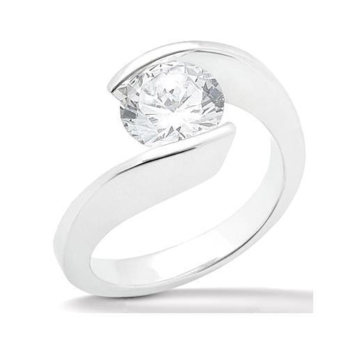1.50 Carat Natural Diamond Solitaire Ring White Gold 14K Jewelry