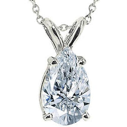 1.50 Carat Real Pear Natural Earth Mined Diamond Jewellery Pendant Necklace Gold