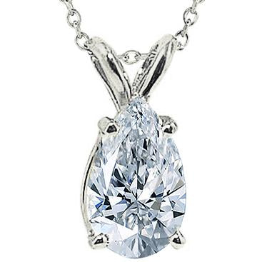 1.50 Carat Real Pear Diamond Jewelry Pendant Necklace Gold