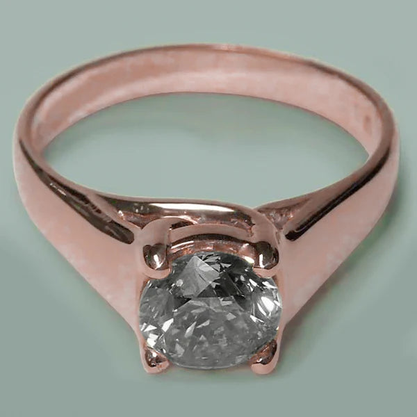 1.50 Carat Round Brilliant Real Diamond Solitaire Ring Rose Gold