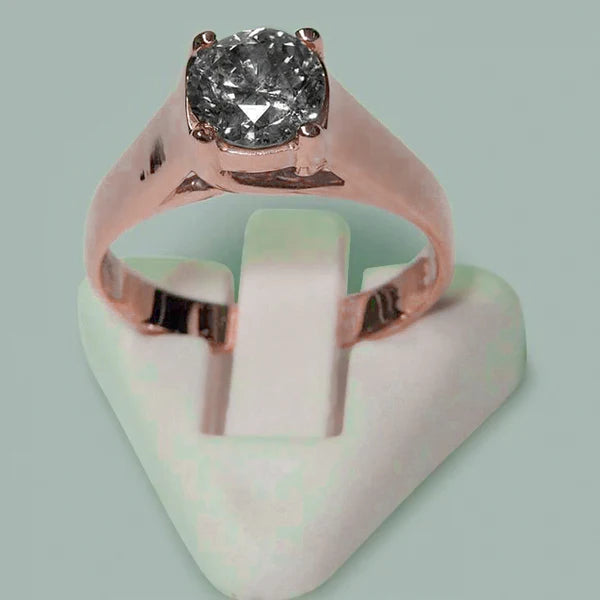 1.50 Carat Round Brilliant Real Diamond Solitaire Ring Rose Gold