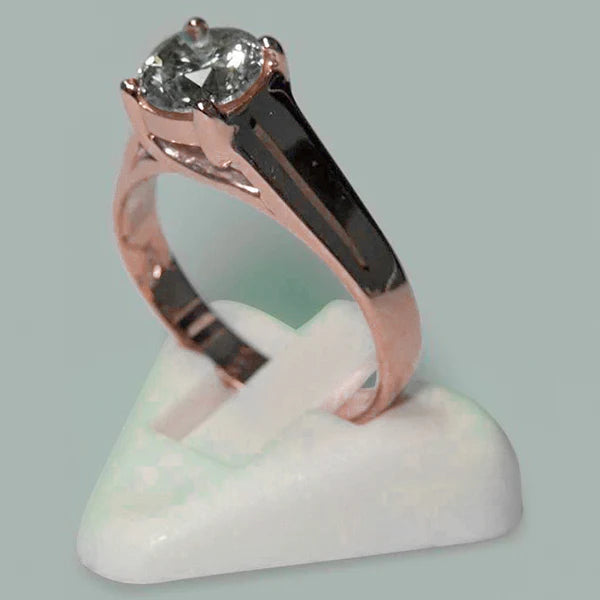 1.50 Carat Round Brilliant Real Diamond Solitaire Ring Rose Gold
