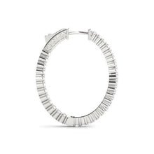 1.50 Carat Round Brilliant Real Diamonds Hoop Earrings White Gold 14K New