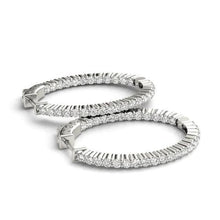 1.50 Carat Round Brilliant Real Diamonds Hoop Earrings White Gold 14K New