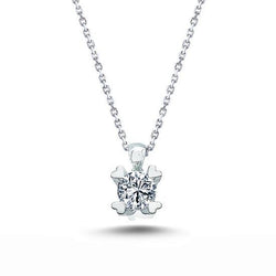 1.50 Carat Round Cut Natural Diamond Pendant Necklace White Gold 14K