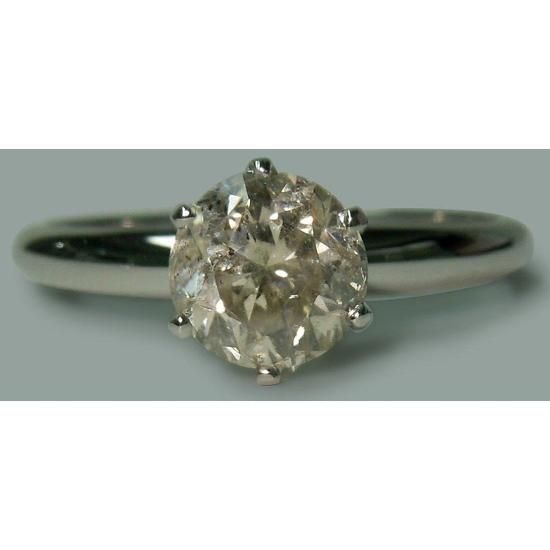 1.50 Carat Round  Genuine Diamond Solitaire Engagement Ring Jewelry