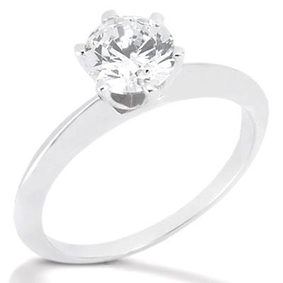 1.50 Carat Round Real Diamond Solitaire Ring White Gold Jewelry