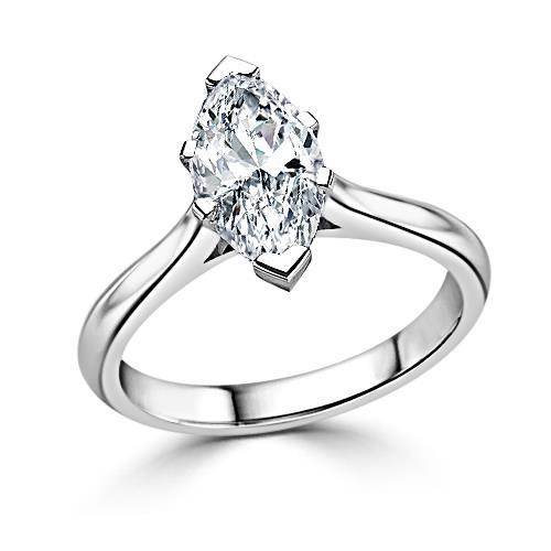 1.50 Carat Solitaire Marquise Real Diamond Wedding Ring