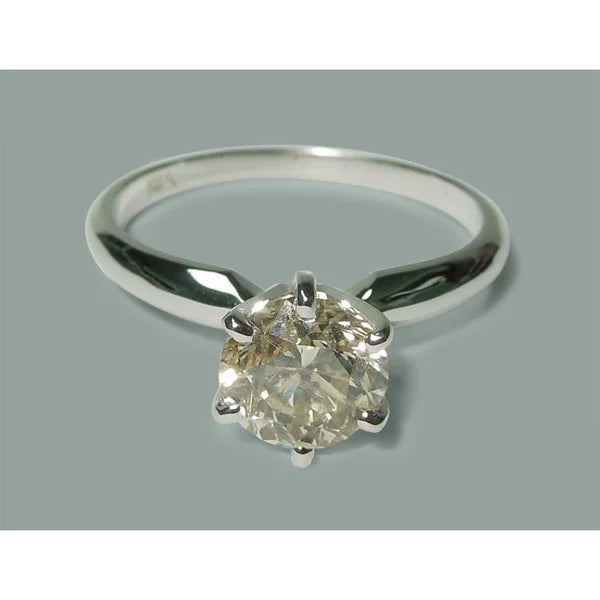 1.50 Carat Solitaire Round Cut Real Diamond Engagement Ring