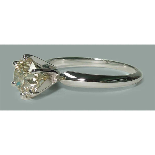 1.50 Carat Solitaire Round Cut Real Diamond Engagement Ring