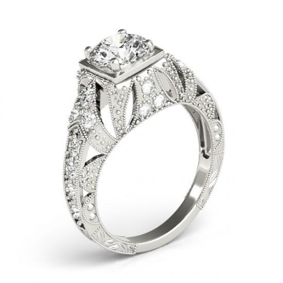 1.50 Carat Solitaire With Accents Genuine Diamond Ring
