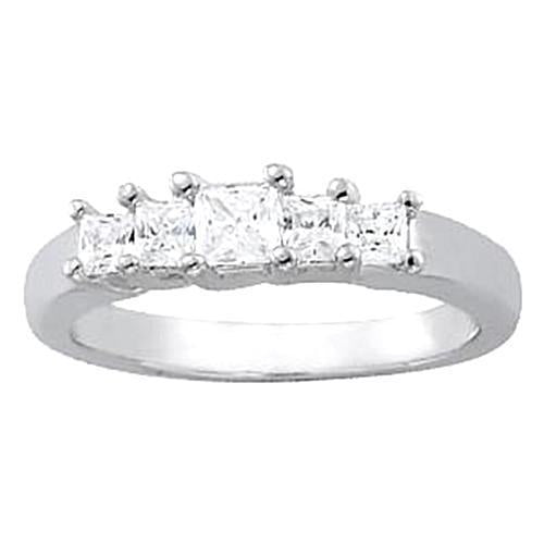 1.50 Carats Genuine Diamond Engagement Ring Princess White Gold 14K