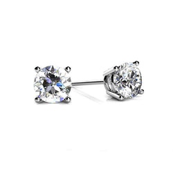 1.50 Carats Genuine Diamond Stud Earrings White Gold 14K Women's Jewelry