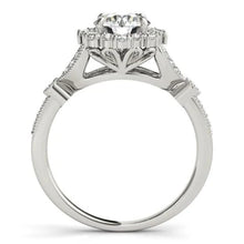 1.50 Carats Halo Round Real Diamond Engagement Fancy Ring White Gold 14K
