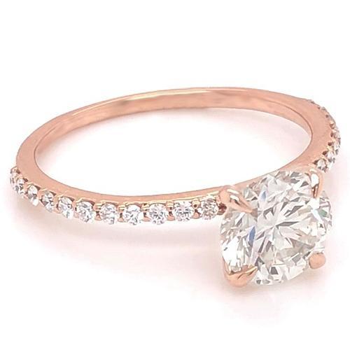 1.50 Carats Natural Diamond Engagement Ring With Accents Rose Gold 14K2