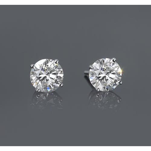 1.50 Carats Four Prong Woman Stud Earring White Gold 14K F Vs1