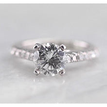 1.50 Carats Natural Earth Mined Diamond Solitaire Ring With Accents