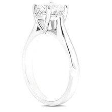 1.50 Carats Real Diamond Solitaire White Gold 14K Engagement Ring