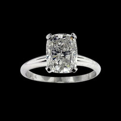 1.50 Carats Real Radiant Cut Diamond Solitaire Ring White Gold 14K