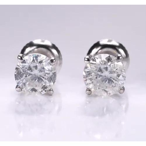 1.50 Carats Real Round Diamond Studs