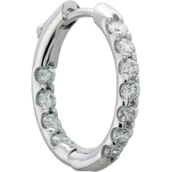 1.50 Carats Round Genuine Diamond Inside/Outside Hoop Earrings