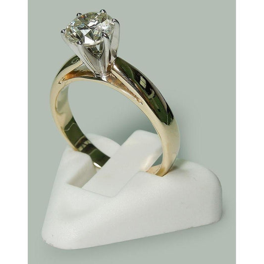 1.50 Carats Round Genuine Diamond Solitaire Engagement Ring 