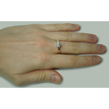 1.50 Carats Round Genuine Diamond Solitaire Ring Two Tone 14K