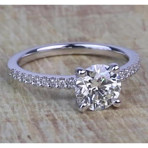 1.50 Carats Round Genuine Diamonds Engagement Ring 3