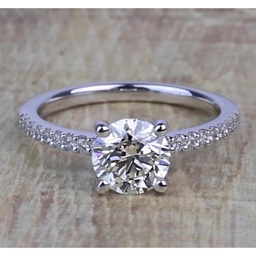 1.50 Carats Round Genuine Diamonds Engagement Ring