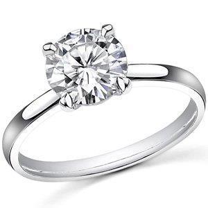 1.50 Carats Round Prong Set Real Diamond Solitaire Engagement Ring