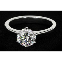 1.50 Carats Solitaire Round Genuine Diamond Ring White Gold 14K 2