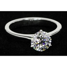 1.50 Carats Solitaire Round Genuine Diamond Ring White Gold 14K