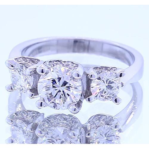 1.50 Carats Three Stone Engagement Ring 4 Prong Jewelry