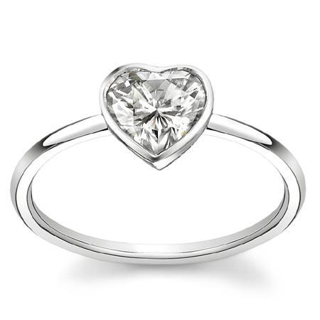 1.50 Ct Heart Shape Solitaire Real Diamond Anniversary Ring