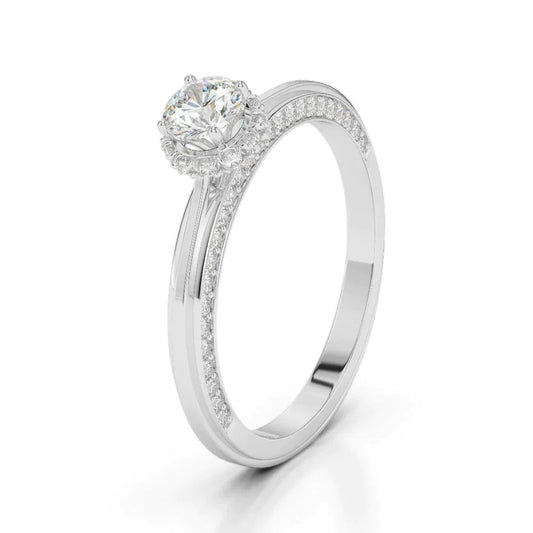 1.50 Ct Hidden Halo Genuine Diamond Engagement Ring Accented White Gold 14K