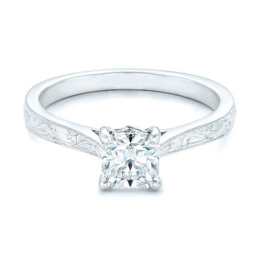 1.50 Ct Princess Cut Sparkling Real Diamond Anniversary Solitaire Ring