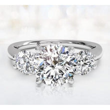 1.50 Ct Round Prong Set Three Stone Real Natural Earth Mined Diamond Wedding Ring