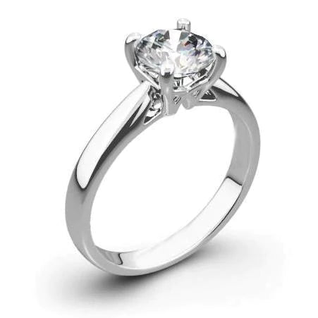 1.50 Ct Solitaire Round Cut Natural Diamond Wedding Ring 4 Prongs Gold 14K