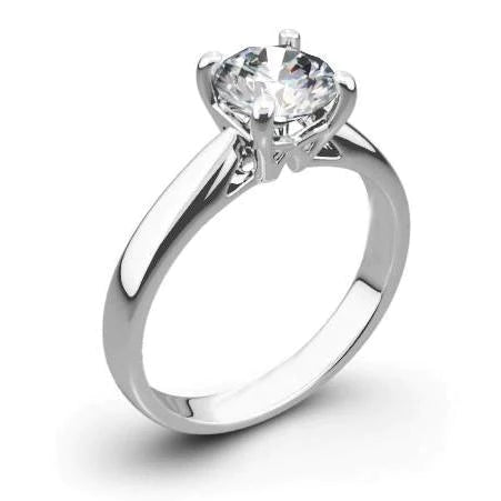 1.50 Ct Solitaire Round Cut Natural Diamond Wedding Ring 4 Prongs Gold 14K