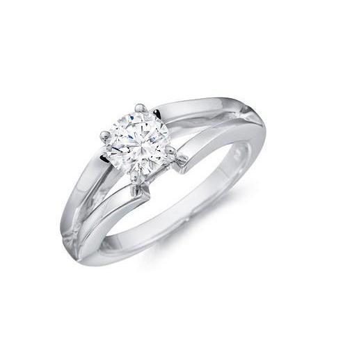 1.50 Ct Solitaire Sparkling Round Cut Real Diamond Engagement Ring