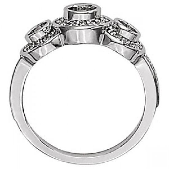1.50 Ct. Real Diamond Engagement Fancy Ring Three Stone 