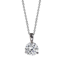 1.50 Round Real Diamond Necklace Pendant White Gold 14K