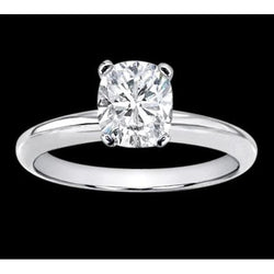 1.51 Carat Cushion Cut Solitaire Real Diamond Jewelry Ring