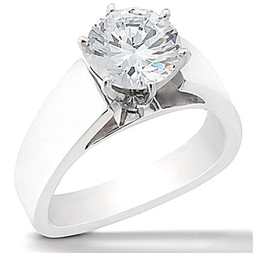 1.51 Carat Euro Shank Round Cut Real Diamond Solitaire Engagement Ring