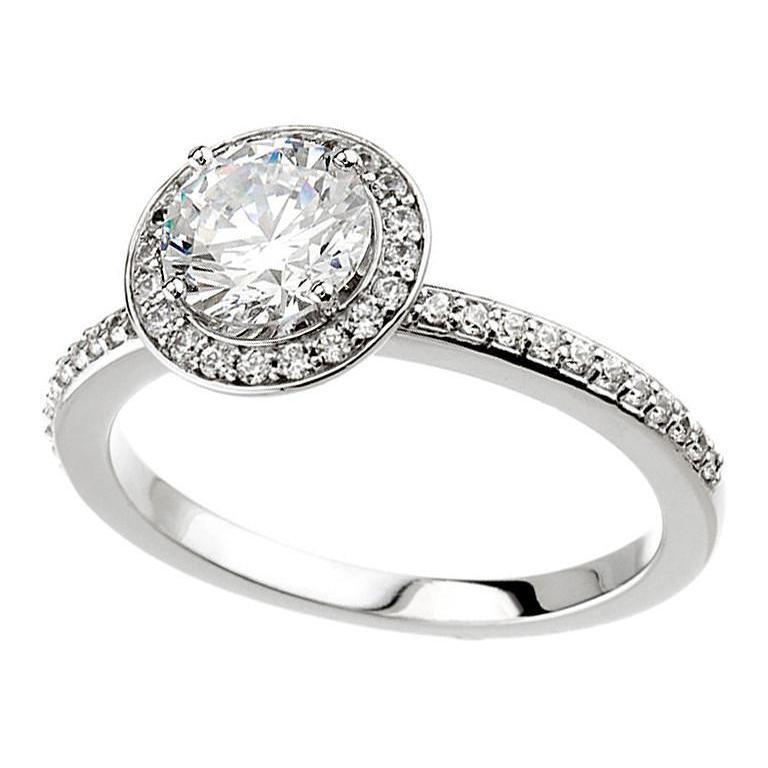 1.51 Carat Halo Natural Diamonds Ring Halo White Gold 14K