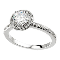 1.51 Carat Halo Natural Earth Mined Diamonds Ring Halo White Gold 14K