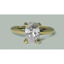1.51 Carat Oval Natural Diamond Solitaire Ring Yellow Gold 14K