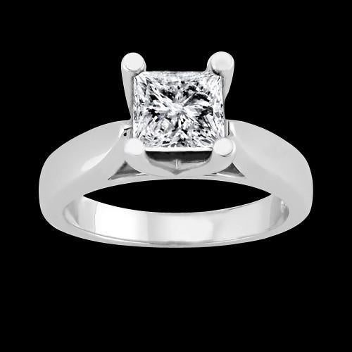 1.51 Carat Princess Natural Diamond Solitaire Ring 