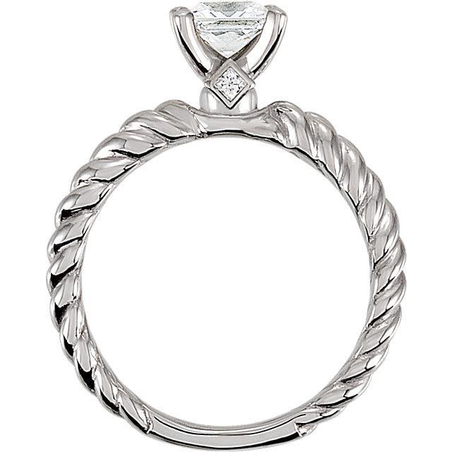 1.51 Carat Princess Real Diamond Twisted Rope Style Shank Solitaire Ring