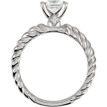 1.51 Carat Princess Real Diamond Twisted Rope Style Shank Solitaire Ring